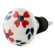 White Floral Flat Ceramic Wine Bottle Stopper